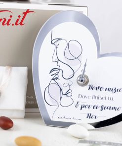 23641 Orologio Cuore con Coppia e Aneddoto Claraluna