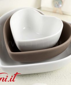 Set 3 Ciotole Cuore Bianco Tortora – 24084 Claraluna
