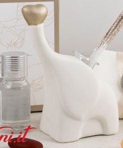 Diffusore Elefantino Bianco con Cuore oro – 25188 Claraluna