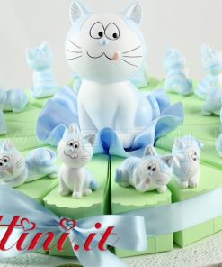 Torta Bomboniera 16 Fette Gattino Azzurro