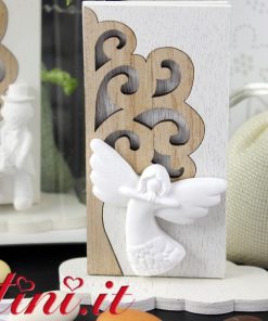 Pannello Icona Angelo con Albero della Vita in Legno