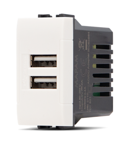 Doppia presa USB (5V-2A-265V) ART compatibile BTicino Living – MAPAM