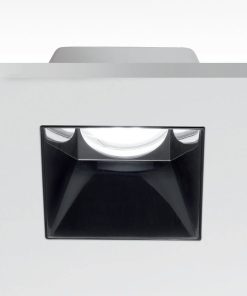 Faretto a incasso in gesso con cover nero lucido GU10 Astra Q – Gea Led