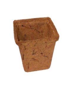 JIFFY Vasetto Quadrato 8 cm x 8 cm in Fibra di Cocco con Tagli di Drenaggio