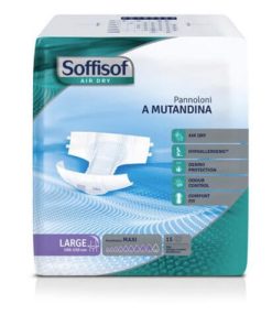 Pannoloni a mutandina con adesivi incontinenza grave Soffisof Air Dry Maxi
