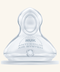 Tettarella anticolica in silicone 6-18 mesi taglia S per tutti i biberon NUK First Choice.